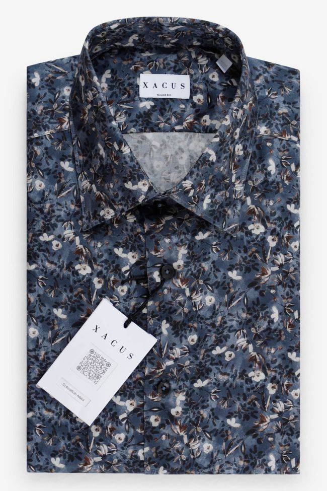 xacus Hemd Herren Xacus Regular Muster 100% Baumwolle kragen Italienisch Lange Ärmel