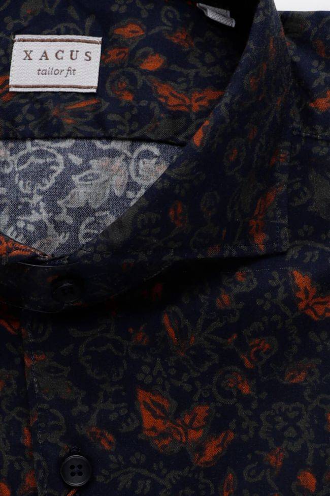 Xacus Hemd Herren Xacus Regular Muster 100% Baumwolle Kragen Französisch Lange Ärmel