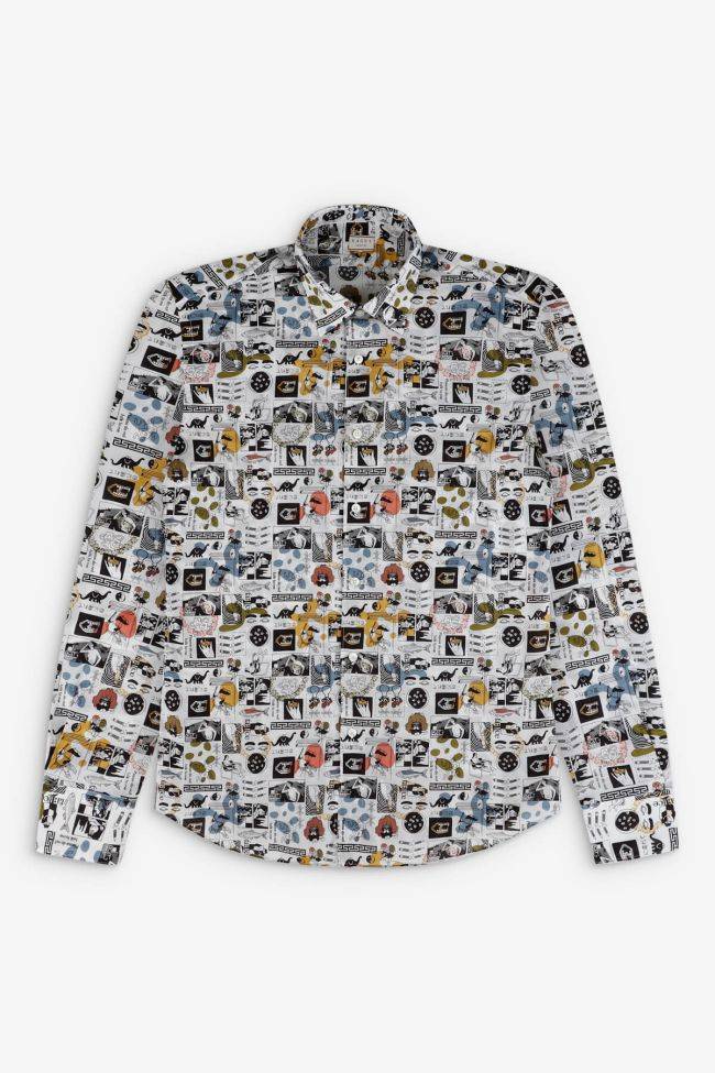 Xacus Hemd Herren Xacus Regular Muster 100% Baumwolle Kragen Italienisch Lange Ärmel