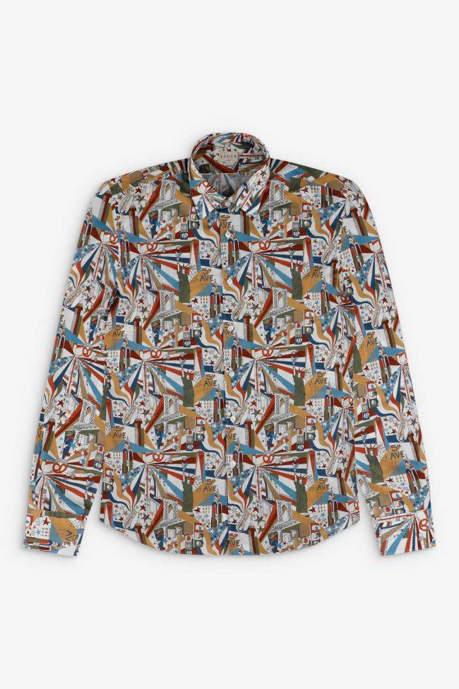 xacus Hemd Herren Xacus Regular Muster 100% Baumwolle kragen Italienisch Lange Ärmel
