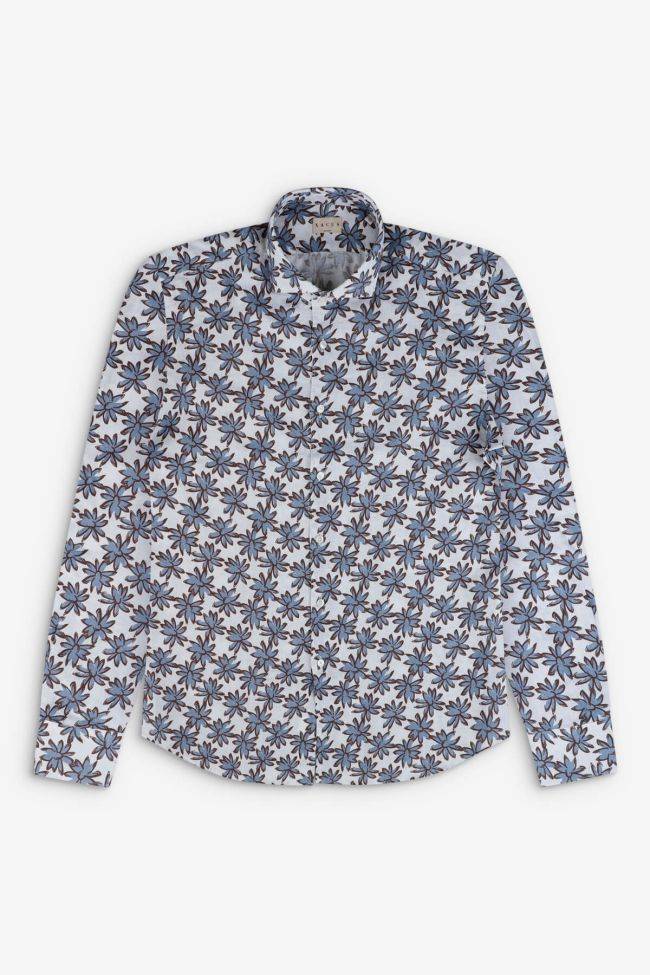 Xacus Hemd Herren Xacus Regular Muster 100% Leinen Kragen Französisch Lange Ärmel