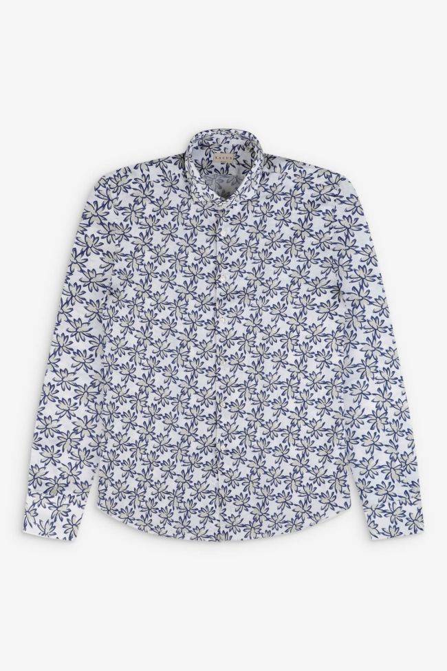 Xacus Hemd Herren Xacus Regular Muster 100% Leinen Kragen Französisch Lange Ärmel
