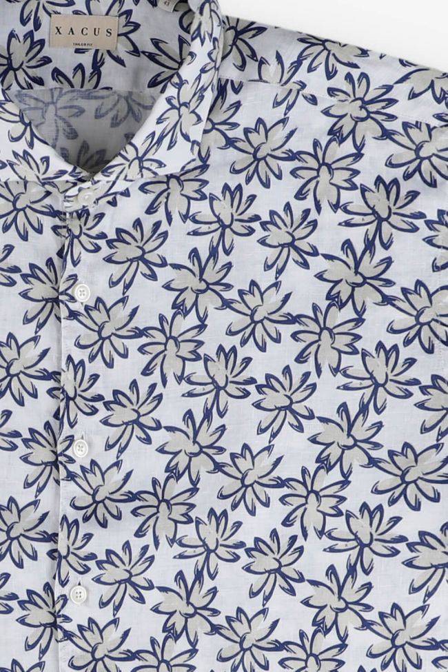 Xacus Hemd Herren Xacus Regular Muster 100% Leinen Kragen Französisch Lange Ärmel