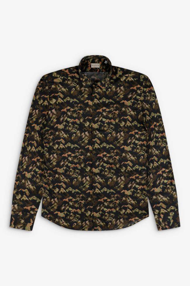 Xacus Hemd Herren Xacus Regular Muster 100% Leinen Kragen Italienisch Lange Ärmel
