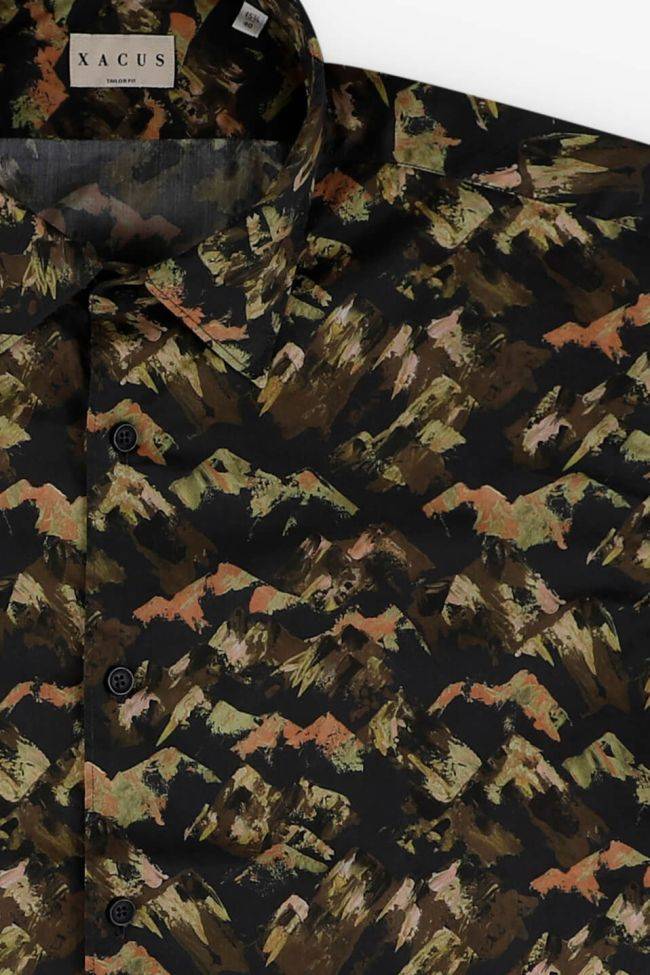 Xacus Hemd Herren Xacus Regular Muster 100% Leinen Kragen Italienisch Lange Ärmel