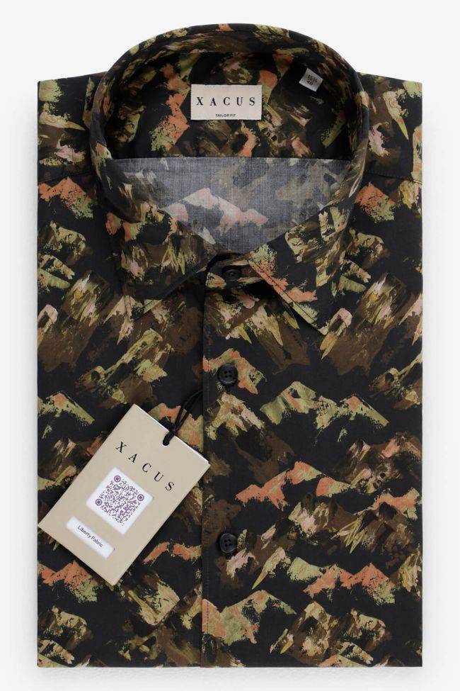 xacus Hemd Herren Xacus Regular Muster 100% Leinen kragen Italienisch Lange Ärmel
