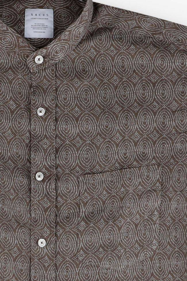 Xacus Hemd Herren Xacus Regular Muster 100% Leinen Kragen Französisch Lange Ärmel