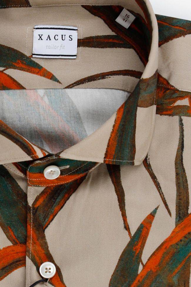 Xacus Hemd Herren Xacus Regular Muster 100% Viskose Kragen Französisch Lange Ärmel