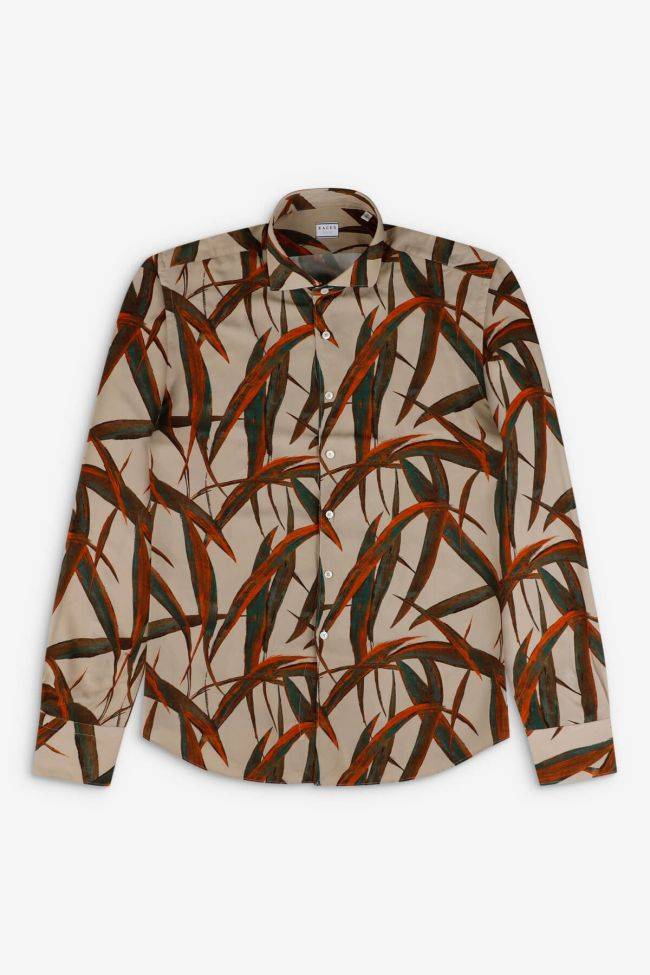 Xacus Hemd Herren Xacus Regular Muster 100% Viskose Kragen Französisch Lange Ärmel