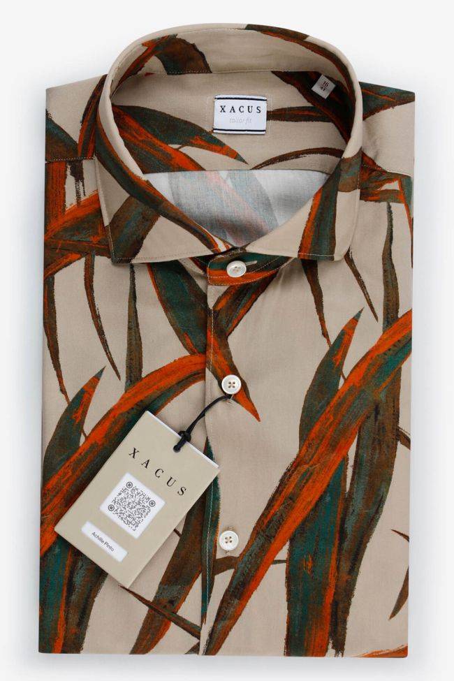 xacus Hemd Herren Xacus Regular Muster 100% Viskose kragen Französisch Lange Ärmel