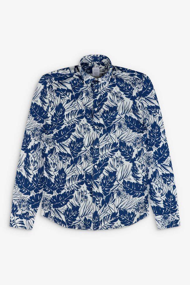 Xacus Hemd Herren Xacus Regular Muster 100% Viskose Kragen Italienisch Lange Ärmel