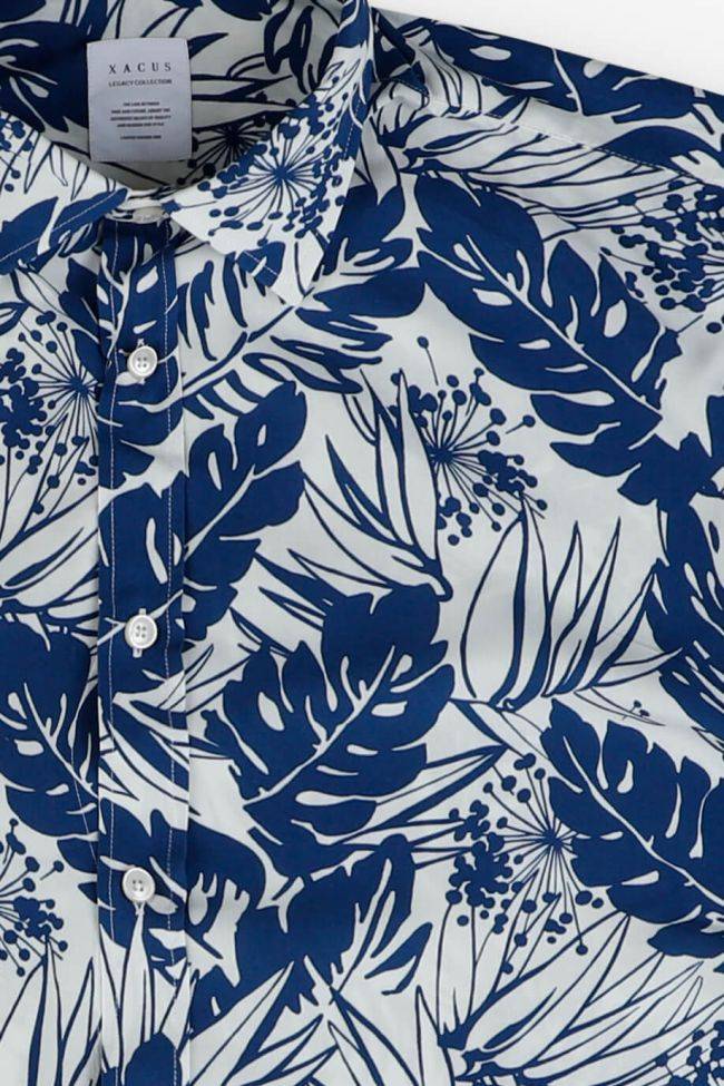 Xacus Hemd Herren Xacus Regular Muster 100% Viskose Kragen Italienisch Lange Ärmel