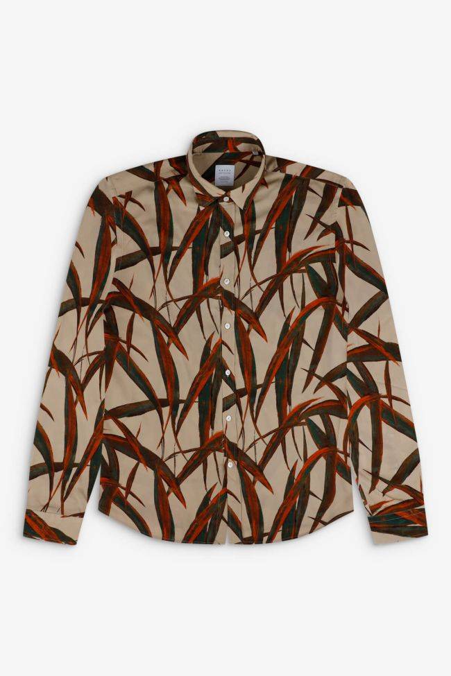 Xacus Hemd Herren Xacus Regular Muster 100% Viskose Kragen Italienisch Lange Ärmel