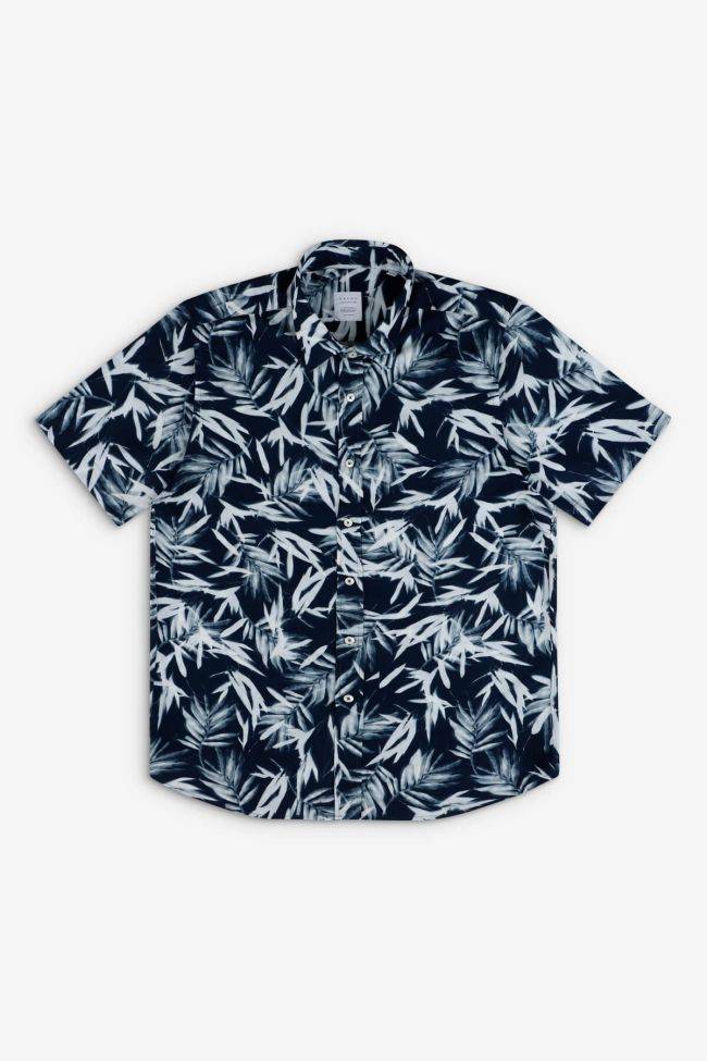 Xacus Hemd Herren Xacus Regular Muster 100% Viskose Kragen Italienisch Kurze Ärmel