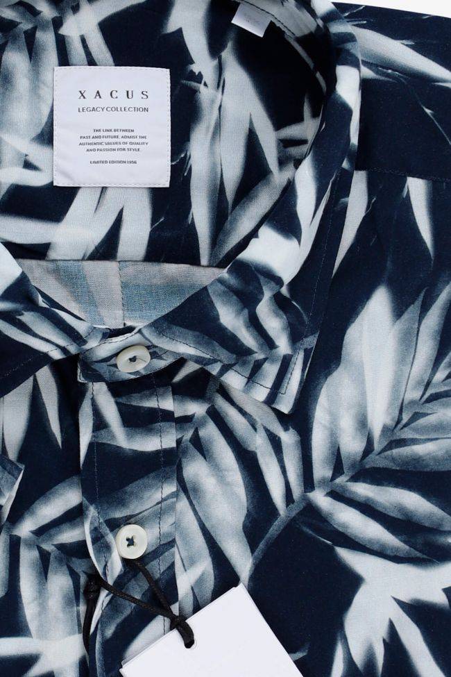 Xacus Hemd Herren Xacus Regular Muster 100% Viskose Kragen Italienisch Kurze Ärmel