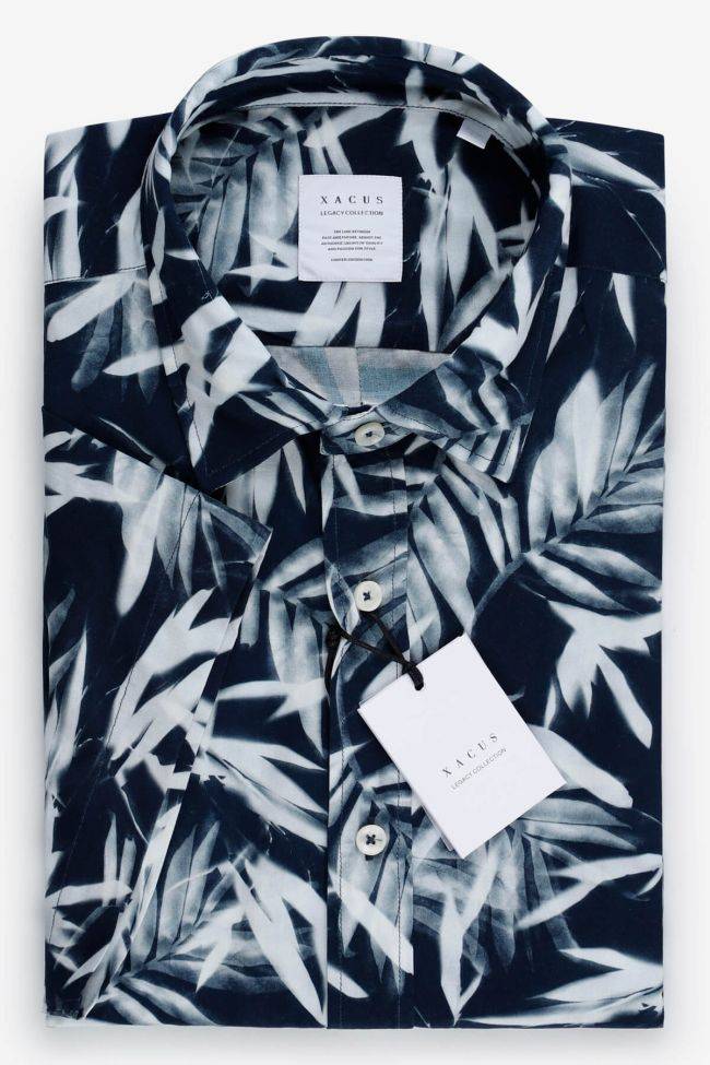 xacus Hemd Herren Xacus Regular Muster 100% Viskose kragen Italienisch Kurze Ärmel
