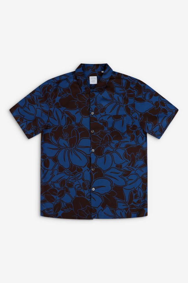 Xacus Hemd Herren Xacus Regular Muster 100% Viskose Kragen Französisch Kurze Ärmel