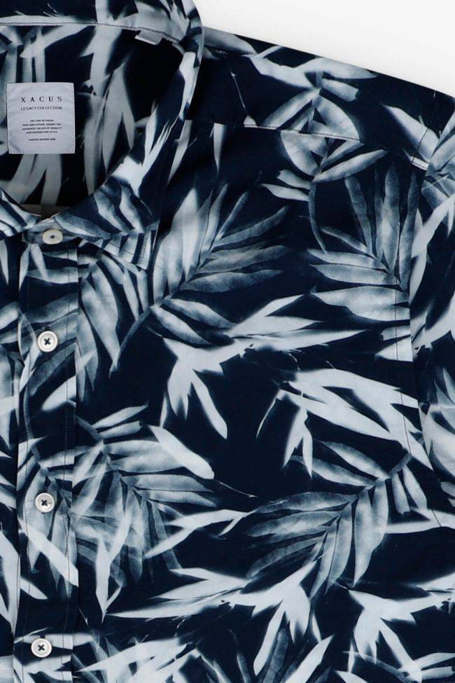 Xacus Hemd Herren Xacus Regular Muster 100% Viskose Kragen Italienisch Kurze Ärmel