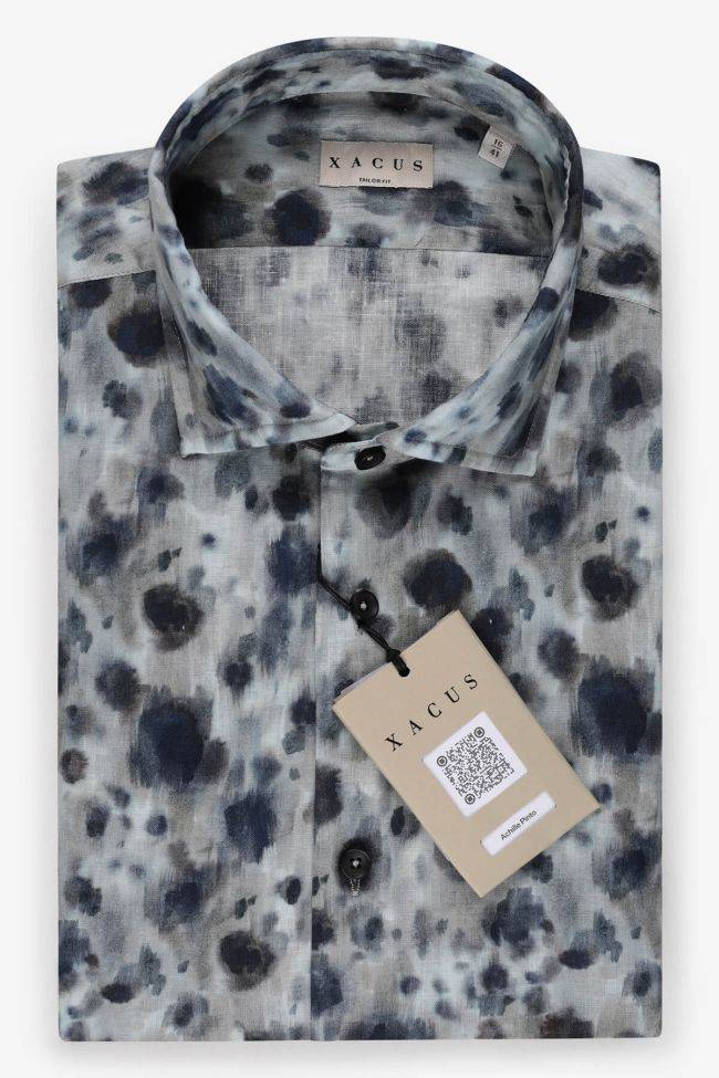 xacus Hemd Herren Xacus Regular Muster 42% Baumwolle 58% Leinen kragen Französisch Lange Ärmel