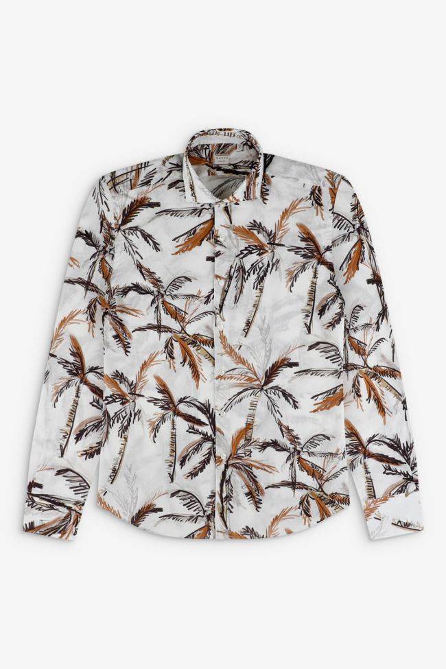 Xacus Hemd Herren Xacus Regular Muster 55% Linen 45% Cotton Kragen Französisch Lange Ärmel