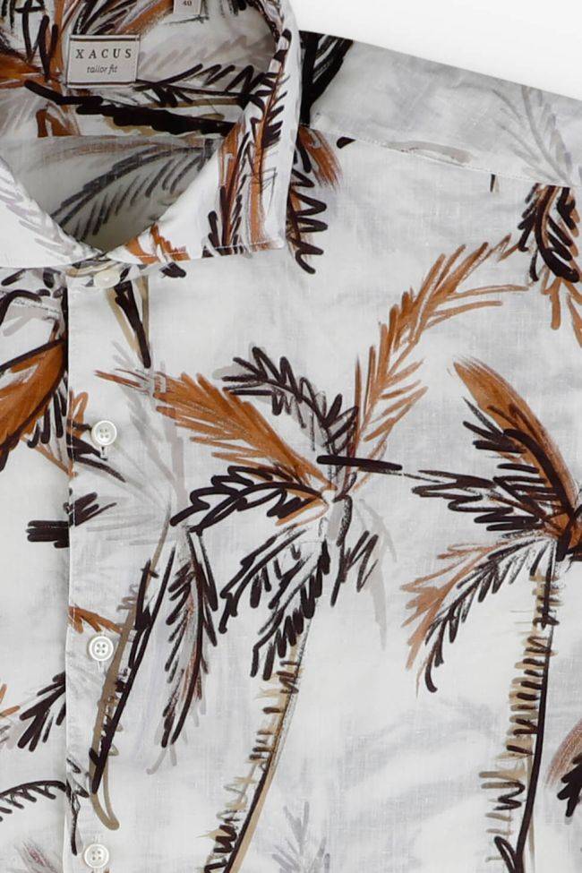 Xacus Hemd Herren Xacus Regular Muster 55% Linen 45% Cotton Kragen Französisch Lange Ärmel