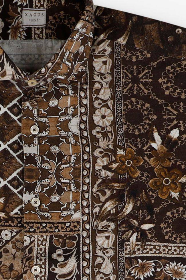 Xacus Hemd Herren Xacus Regular Muster 80% BW 20% WO Kragen Französisch Lange Ärmel