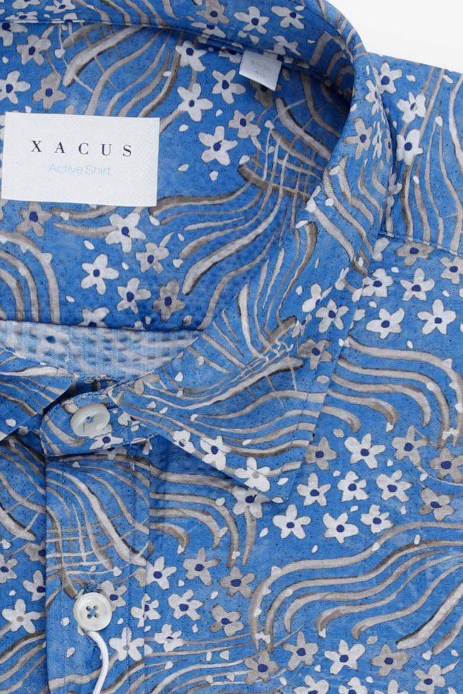 Xacus Hemd Herren Xacus Regular Muster 86% Poliammide 14% Elastan Kragen Italienisch Kurze Ärmel