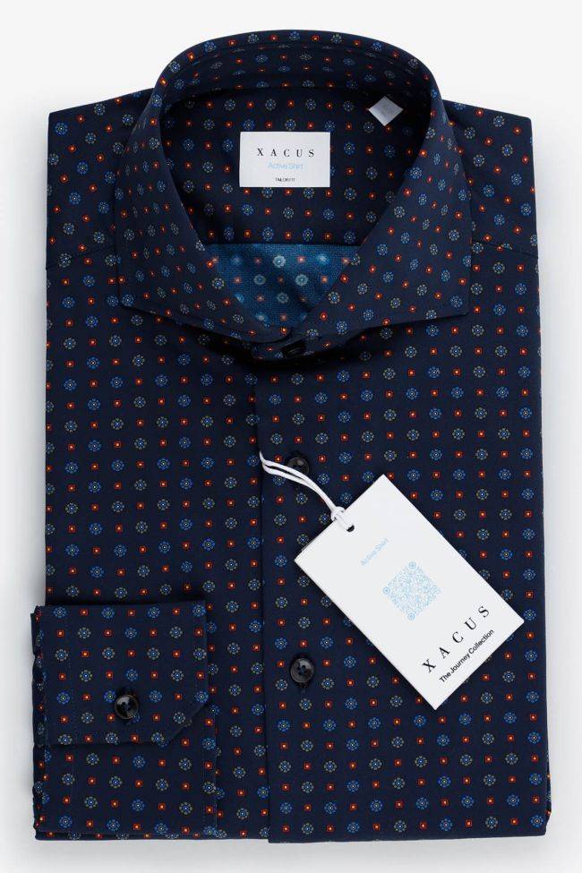 xacus Hemd Herren Xacus Regular Muster 86% poliammide 14% elastan kragen Kläppchenkragen Lange Ärmel