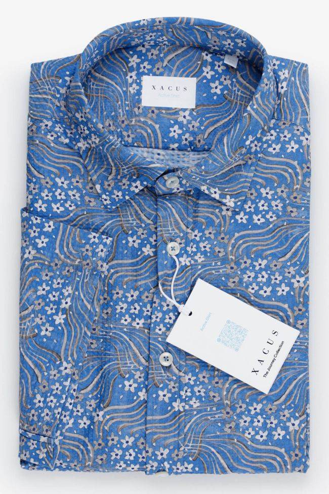 xacus Hemd Herren Xacus Regular Muster 86% poliammide 14% elastan kragen Italienisch Kurze Ärmel