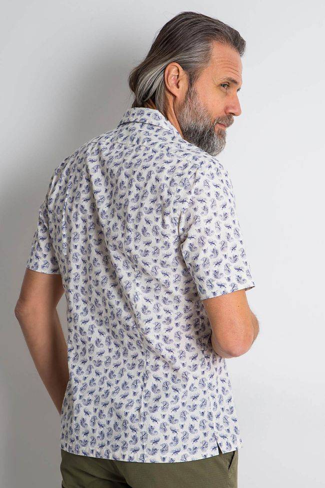 Xacus Hemd Herren Xacus Regular Muster 96% Baumwolle 4% Elastan Kragen Hawaiikragen Kurze Ärmel
