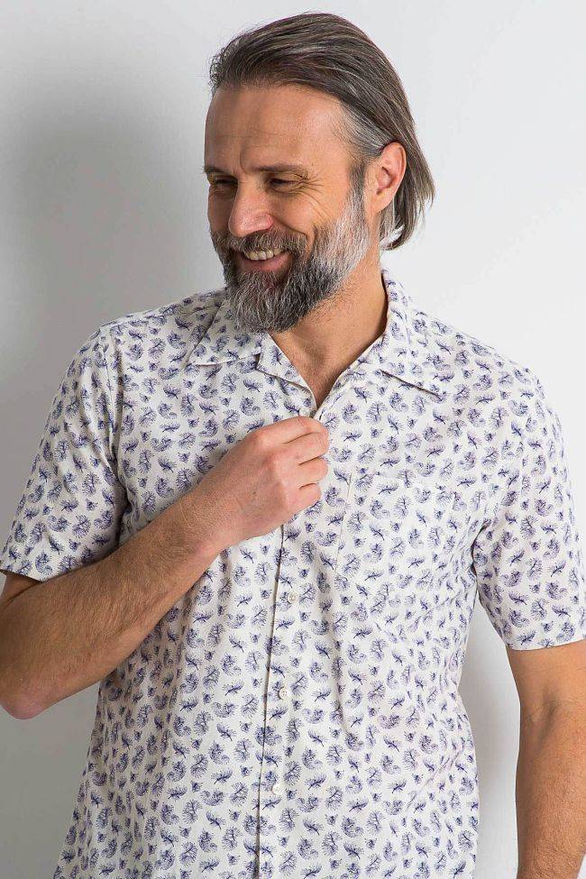 Xacus Hemd Herren Xacus Regular Muster 96% Baumwolle 4% Elastan Kragen Hawaiikragen Kurze Ärmel