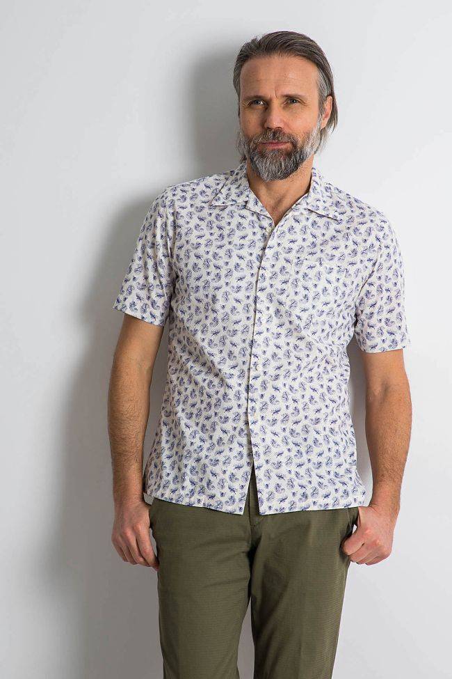 xacus Hemd Herren Xacus Regular Muster 96% Baumwolle 4% elastan kragen Hawaiikragen Kurze Ärmel