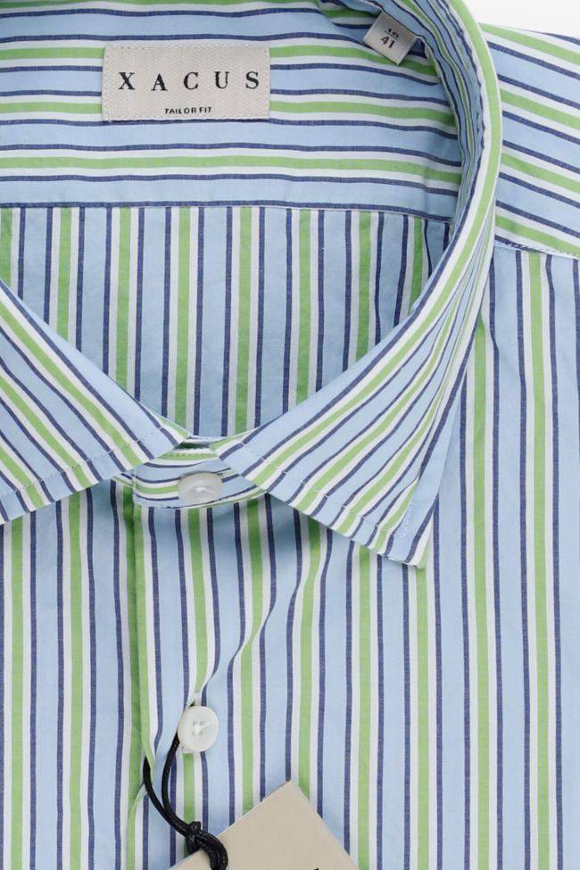Xacus Hemd Herren Xacus Regular Streifen 100% Baumwolle Gewaschen Kragen Italienisch Lange Ärmel