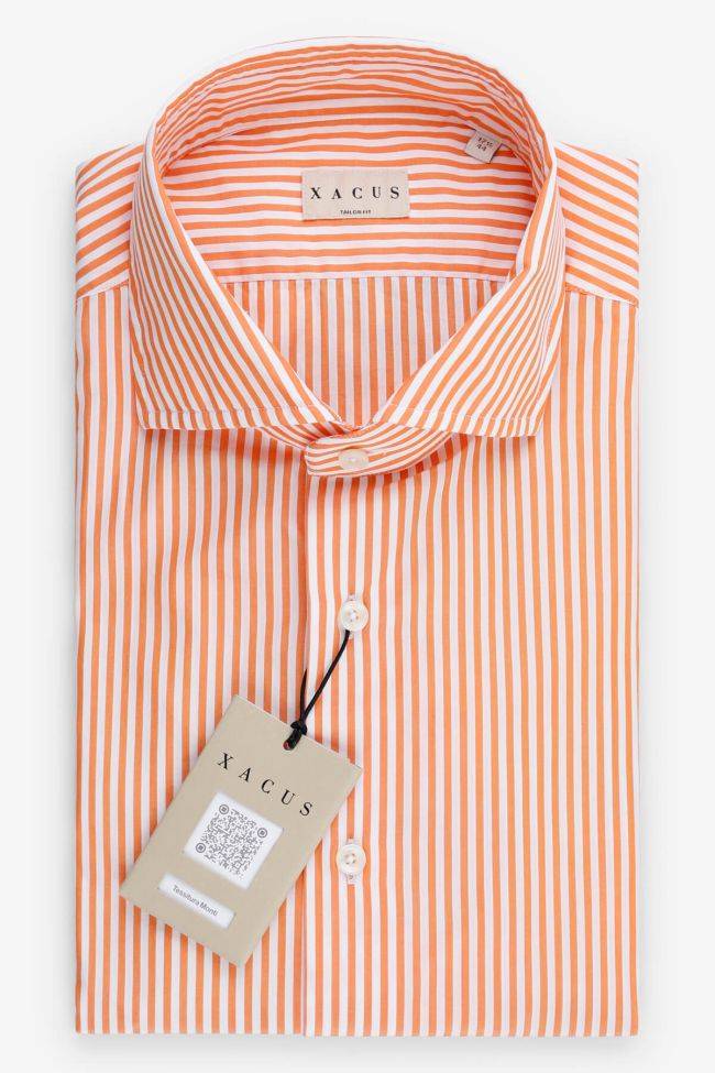 Xacus Hemd Herren Xacus Regular Streifen 100% Baumwolle Gewaschen Kragen Französisch Lange Ärmel