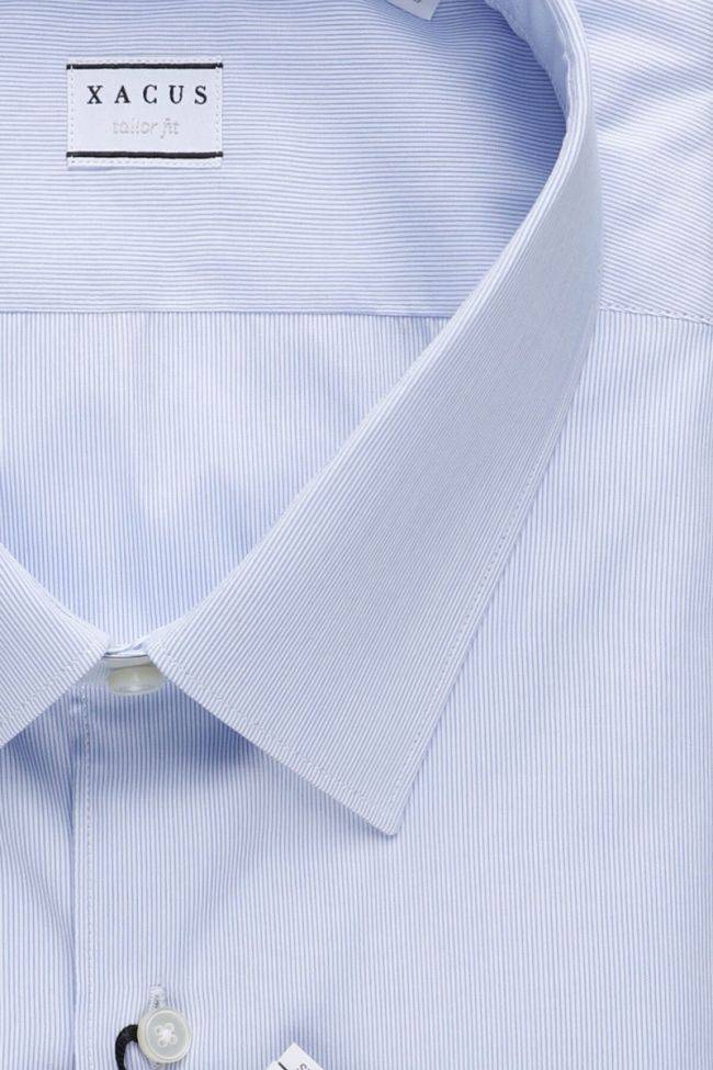 Xacus Hemd Herren Xacus Regular Streifen 100% Baumwolle Kragen Italienisch Lange Ärmel