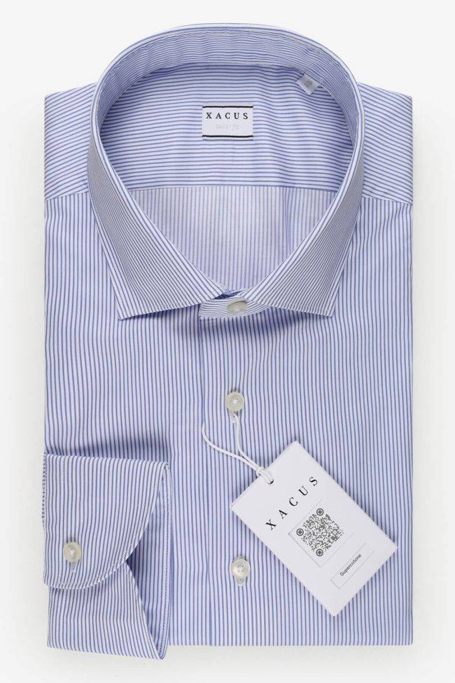 xacus Hemd Herren Xacus Regular Streifen 100% Baumwolle kragen Französisch Lange Ärmel