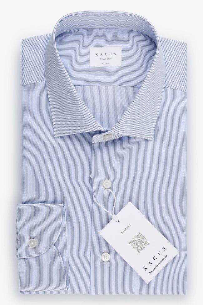 Xacus Hemd Herren Xacus Regular Streifen 100% Baumwolle Kragen Französisch Lange Ärmel