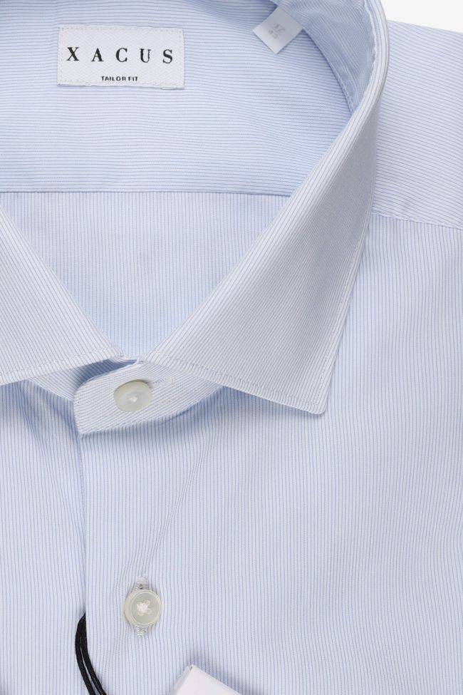 Xacus Hemd Herren Xacus Regular Streifen 100% Baumwolle Kragen Italienisch Lange Ärmel