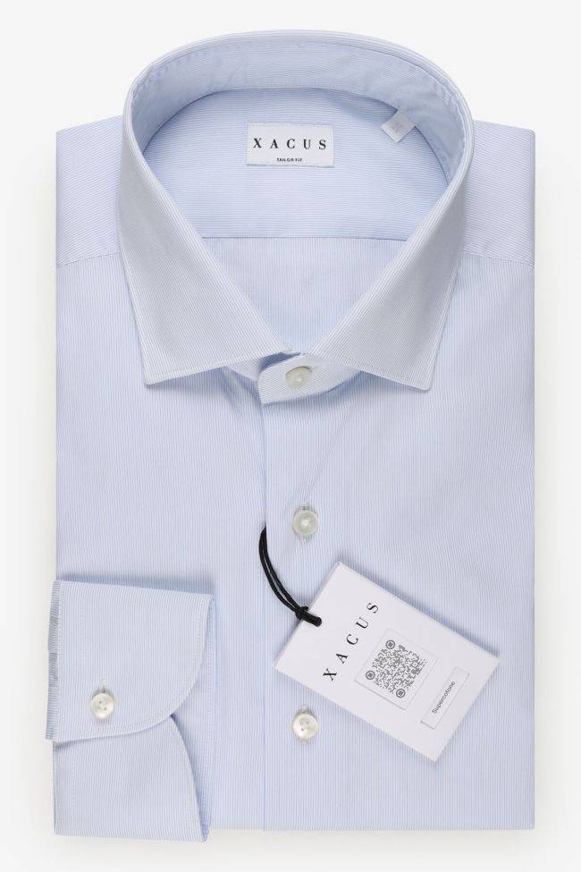 xacus Hemd Herren Xacus Regular Streifen 100% Baumwolle kragen Italienisch Lange Ärmel