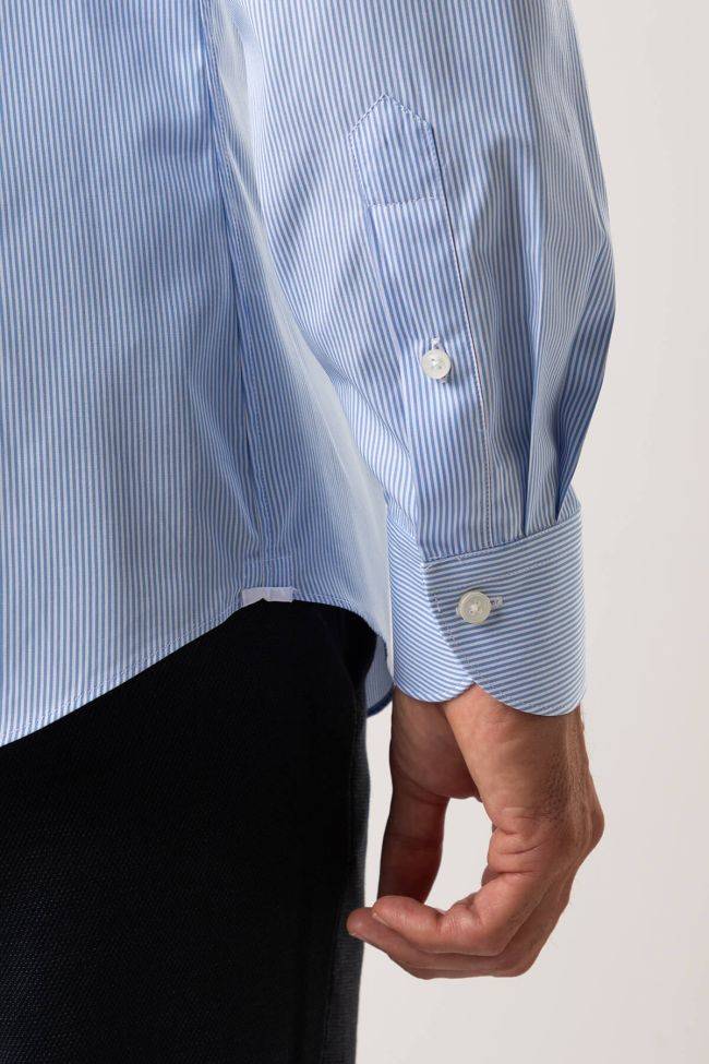 Xacus Hemd Herren Xacus Regular Streifen 100% Baumwolle Kragen Französisch Lange Ärmel