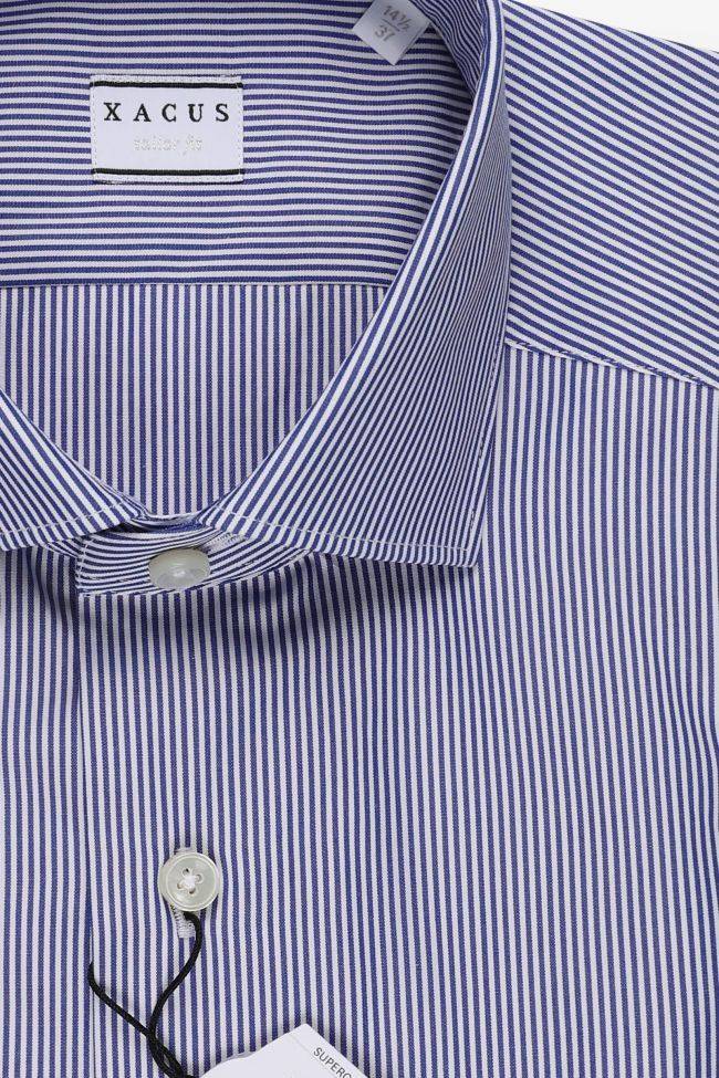 Xacus Hemd Herren Xacus Regular Streifen 100% Baumwolle Kragen Französisch Lange Ärmel