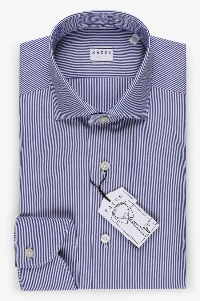 xacus Hemd Herren Xacus Regular Streifen 100% Baumwolle kragen Französisch Lange Ärmel