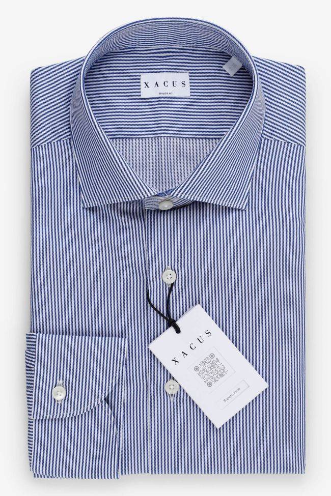 Xacus Hemd Herren Xacus Regular Streifen 100% Baumwolle Kragen Französisch Lange Ärmel