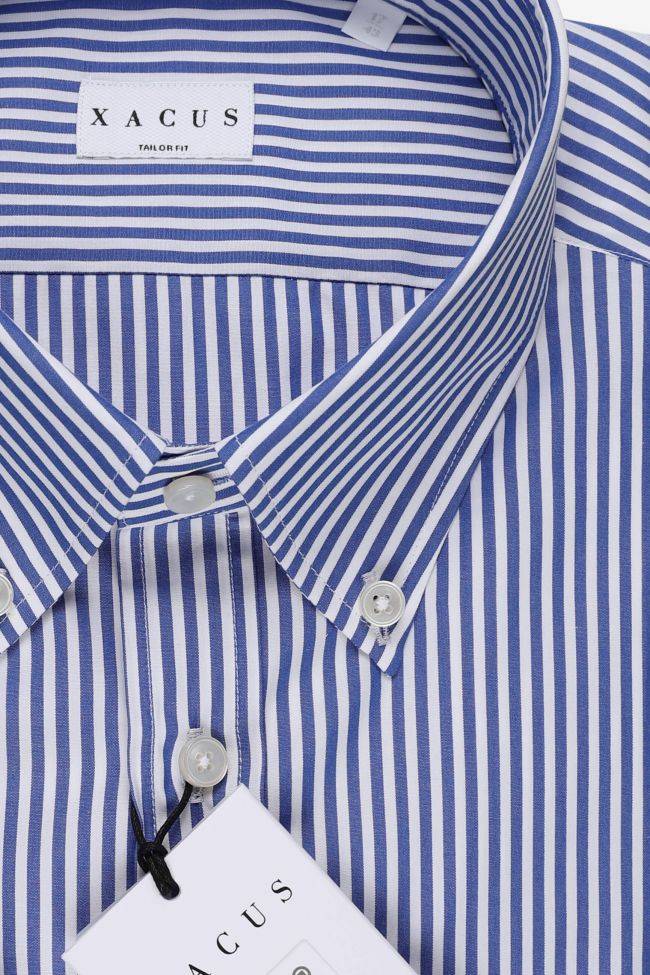 Xacus Hemd Herren Xacus Regular Streifen 100% Baumwolle Kragen Button-Down Lange Ärmel
