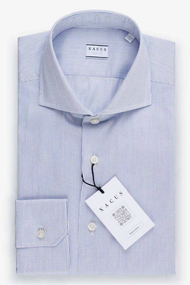 xacus Hemd Herren Xacus Regular Streifen 100% Baumwolle kragen Französisch Lange Ärmel