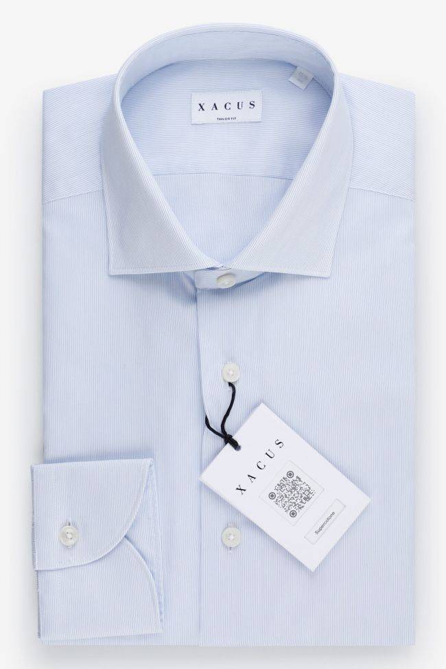 Xacus Hemd Herren Xacus Regular Streifen 100% Baumwolle Kragen Französisch Lange Ärmel