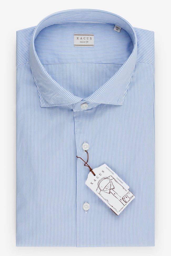 xacus Hemd Herren Xacus Regular Streifen 100% Baumwolle kragen Französisch Lange Ärmel