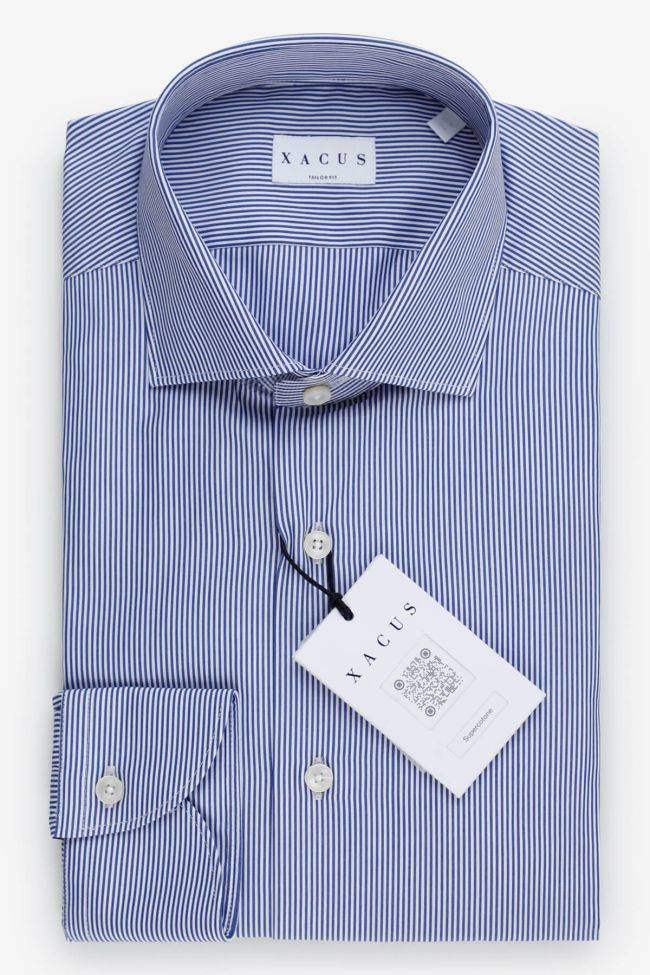 Xacus Hemd Herren Xacus Regular Streifen 100% Baumwolle Kragen Französisch Lange Ärmel