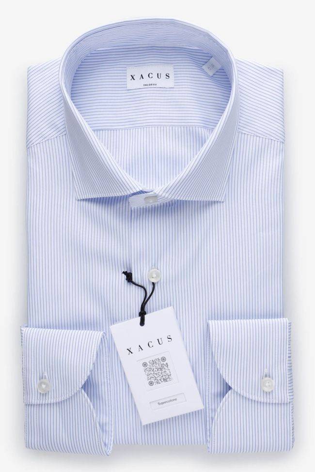 xacus Hemd Herren Xacus Regular Streifen 100% Baumwolle kragen Französisch Lange Ärmel