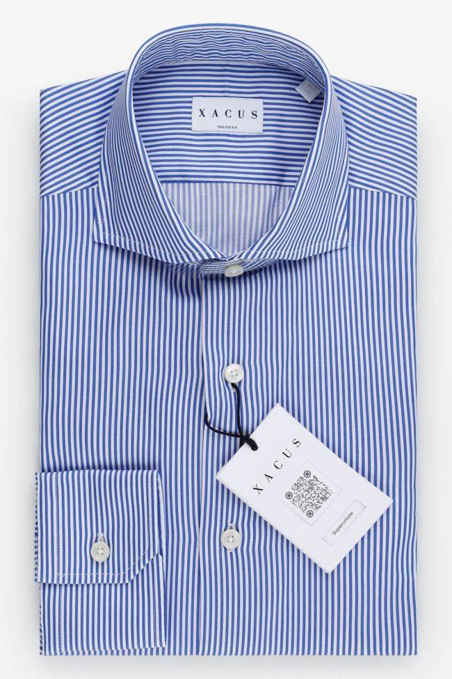 Xacus Hemd Herren Xacus Regular Streifen 100% Baumwolle Kragen Französisch Lange Ärmel